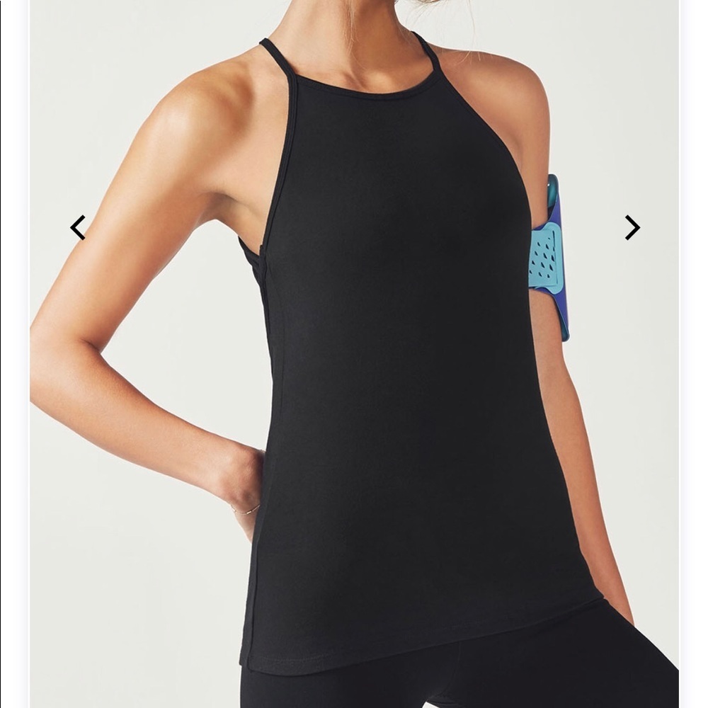 $45 Fabletics Ani Tank Top in Black - Strappy Halter Top for Gym, Yoga, Pilates - Picture 2 of 8